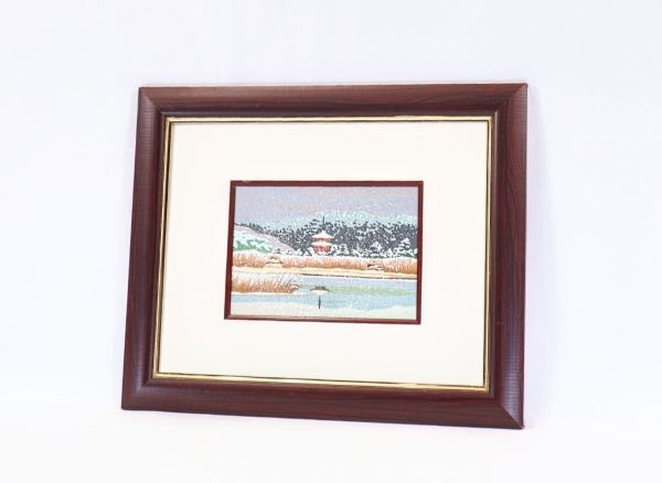 真作 井堂雅夫 木版画「薬師寺雪景」画寸 17cm×12cm 中国東北部 真作 井堂雅夫 木版画「薬師寺雪景」画寸 17cm×12cm 中国東北部