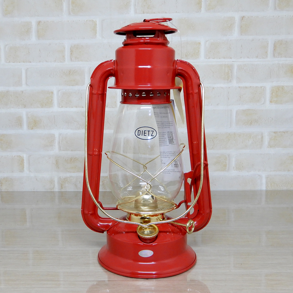 替芯2本付【送料無料】新品 Dietz #20 Junior Oil Lantern - Red Brass Trim 【日本未発売】◇デイツ 赤金 レッド ハリケーンランタン 真鍮