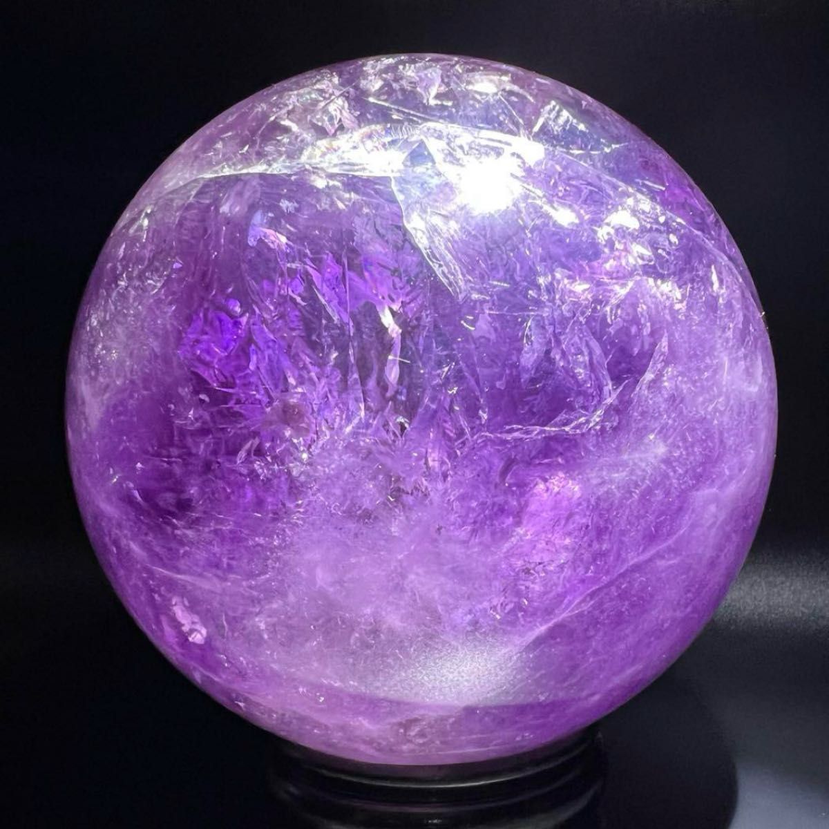☆幻品☆家宝級 極大逸品大宝珠☆レインボー ファントム アメジスト 丸玉 天然石 ☆幻品☆家宝級 極大逸品大宝珠☆レインボー ファントム