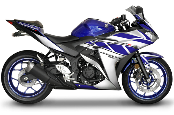 【MD【エムディーエフ オフィシャル】MDF グラフィックキット YZF-R3/R25 ストロボ BU3_画像3