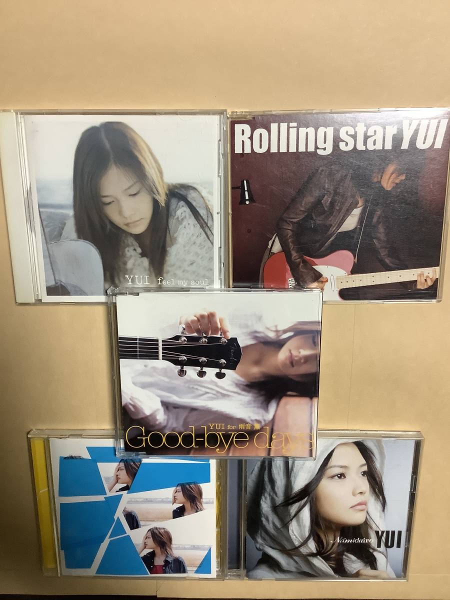 送料無料 YUI シングル「GOOBYE DAY」「MY GENERATION/UNDERSTAND」「feel my soul」「Namidairo」「Rolling star」5枚セット_画像1