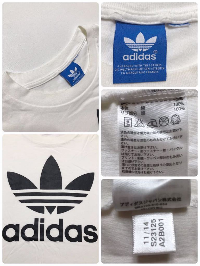 adidas originals TREFOIL アディダス オリジナルス トレフォイル ビッグロゴ Tシャツ ホワイト トップス サイズS 半袖 白 S23125_画像9