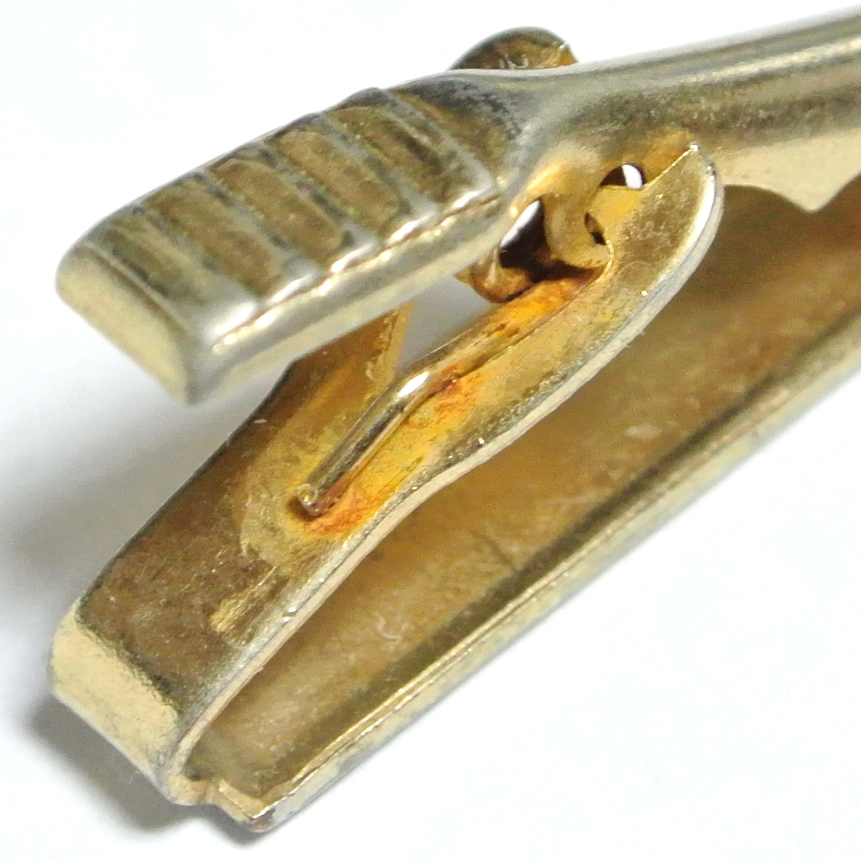  одноцветный *4.1cm Vintage Thai балка золотой Gold одноцветный б/у простой галстук булавка 