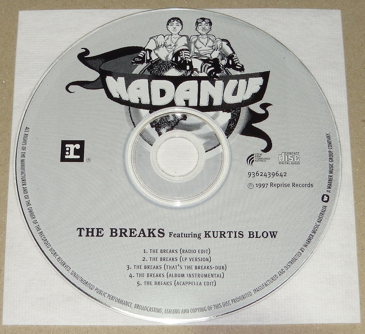 中古輸入CD Nadanuf Featuring Kurtis Blow The Breaks [Single 1996 Australia][9362439642] アカペラ含