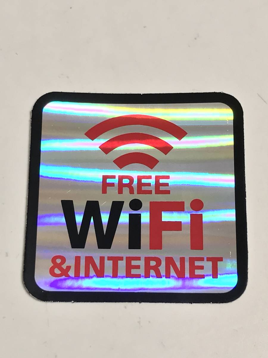 /送料無料 ホログラム仕上 FREE WIFI フリー ワイファイ ステッカー 業務用 店頭用 ホテル 訪日 インバウンド 外国人 無線LAN 集客 TSS-571_画像2