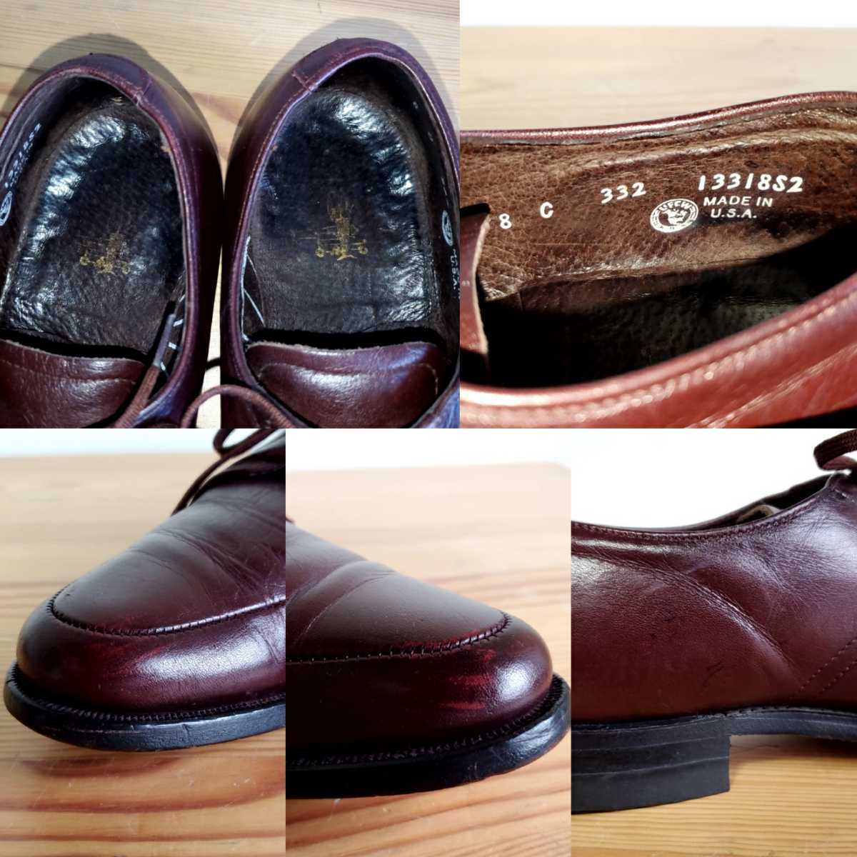 536 【size8C】USA製 Uチップシューズ 赤茶 バーガンディ レザー 536 【size8C】USA製 Uチップシューズ 赤茶 バーガンディ レザー