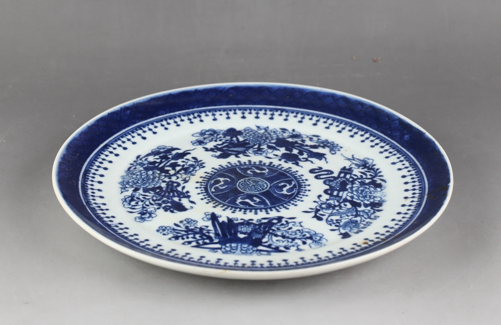 中国 清時代 古染付 青花 花図皿 !直径20.8 cm、高さ1.8cm | bioimune