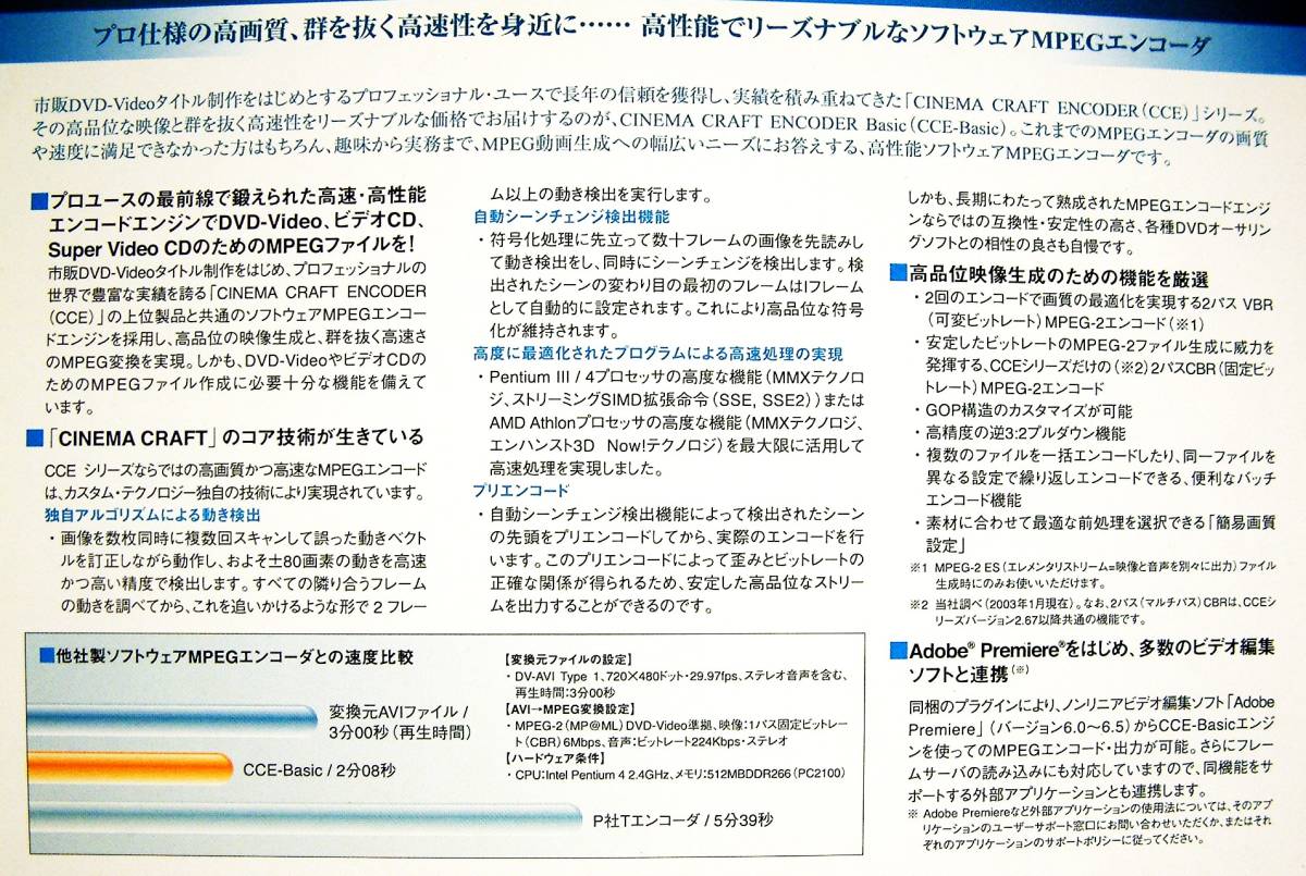 4647】ノバック CINEMA CRAFT ENCODER Basic メディア未開封 4647】ノバック CINEMA CRAFT ENCODER Basic メディア未開封