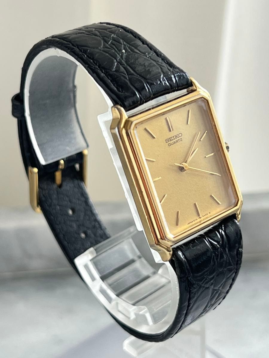 【SEIKO】 QUARTZ 腕時計 セイコークォーツ ゴールド(電池交換済) 電池交換済み】 SEIKO セイコー クォーツ ゴールド vintage