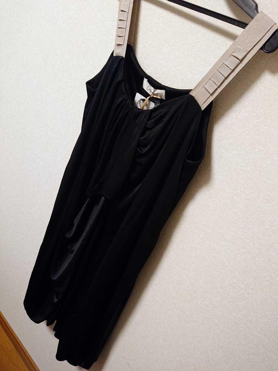 SCOTCLUB・LASUD系列 ゆったりバルーン型ドレス 大きめ リボン付き 定価23000 新品タグ付き スコットクラブ・ラシュッド