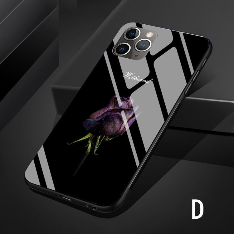 iPhone 11 Pro Maxケース 6.5インチ スマホケース 保護カバー 背面カバー TPU&ガラスケース バラ_画像5