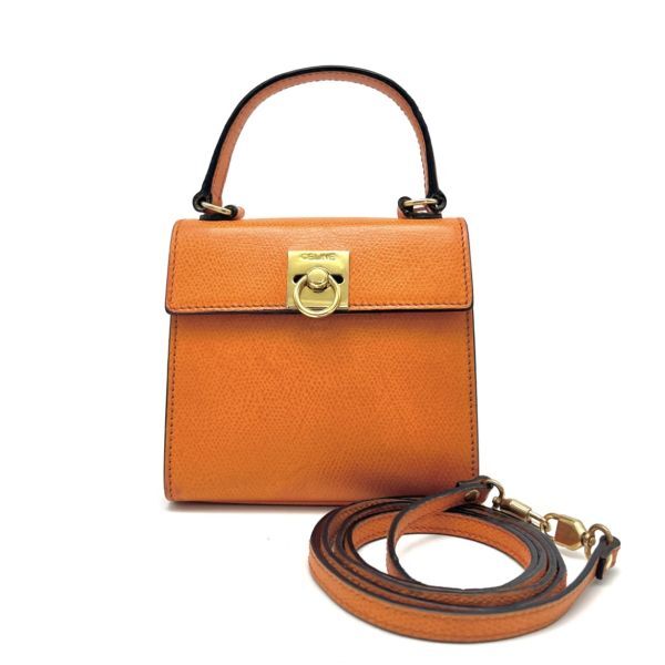 1円 良品 CELINE セリーヌ ガンチーニ ロゴ金具 2way レザー 1円 良品 CELINE セリーヌ ガンチーニ ロゴ金具 2way レザー
