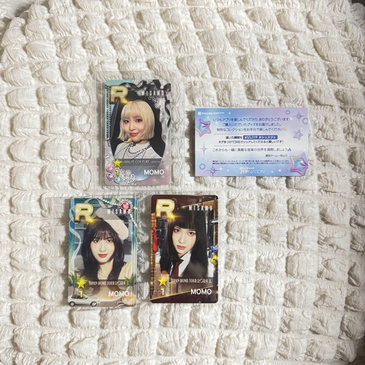 MISAMO MOMO JAPAN DOME TOURカード SSJYP 3種コンプリート MISAMO MOMO JAPAN DOME TOURカード SSJYP 3種コンプリート