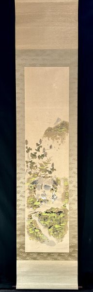 t3103z【真作】田中案山子「風景画」掛軸 紙本 肉筆 山水図 昭和 t3103z【真作】田中案山子「風景画」掛軸 紙本 肉筆 山水図 昭和
