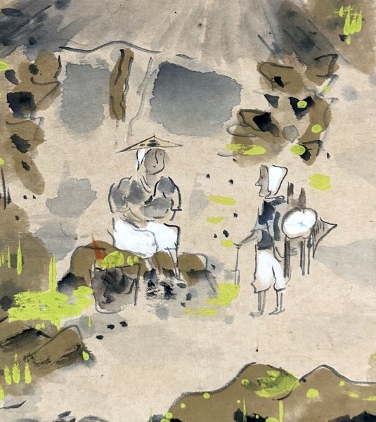 t3103z【真作】田中案山子「風景画」掛軸 紙本 肉筆 山水図 昭和 t3103z【真作】田中案山子「風景画」掛軸 紙本 肉筆 山水図 昭和