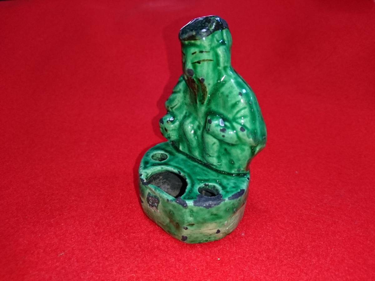 中国 古玩 時代 美術 緑釉 人物像 筆洗 置物 文房具 旧家 蔵出 検索 硯 