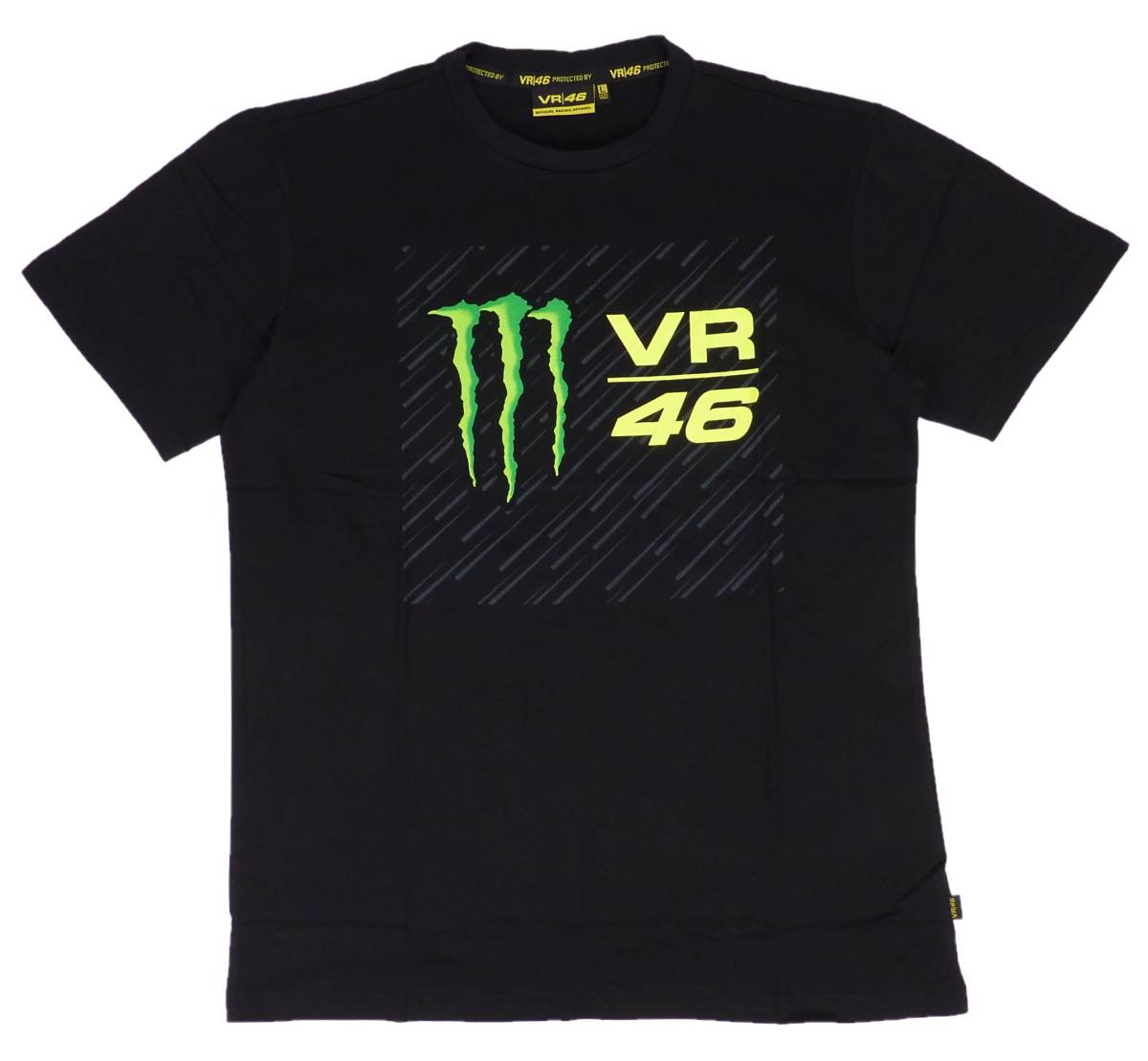 VR46 MONSTER ENERGY モンスターエナジー 15センターロゴデザイン 半袖 Tシャツ (XL) （ブラック） [並行輸入品]_画像1