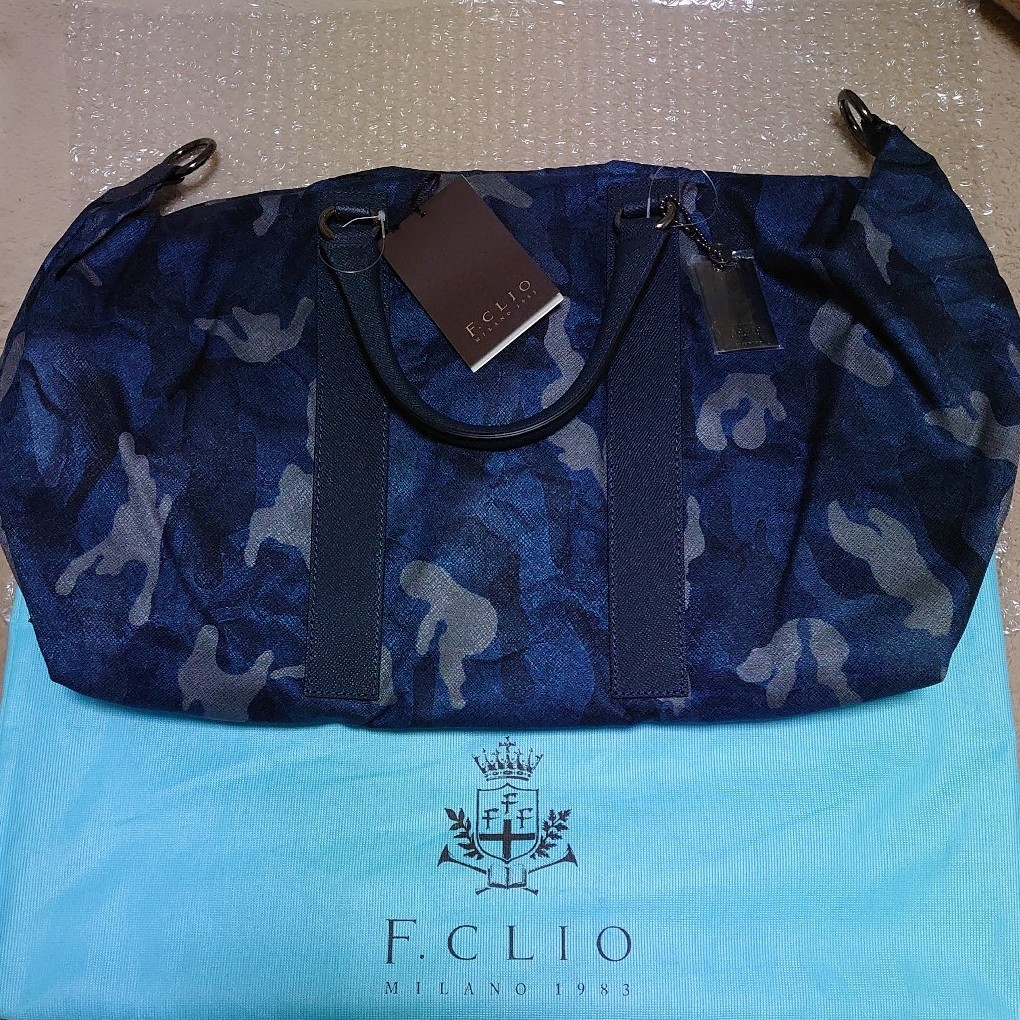 新品 F CLIO エフクリオ 2WAY カモフラ ボストンバッグ 本革 新品 F CLIO エフクリオ 2WAY カモフラ ボストンバッグ 本革
