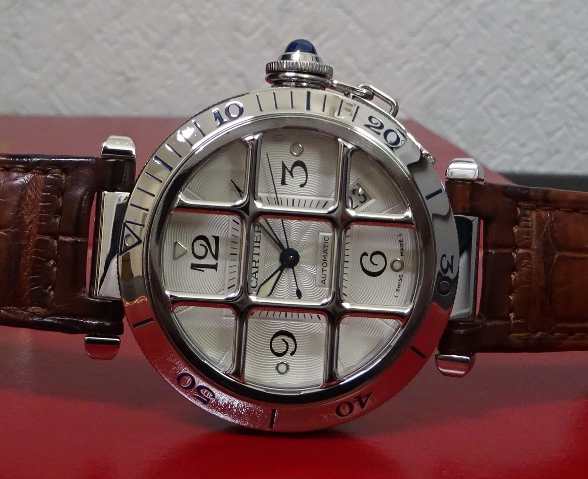 良品 Cartier カルティエ パシャ グリッド 38mm W31040H3 自動巻 メンズサイズ 国際保証書あり 純正内外箱あり 本物_画像3