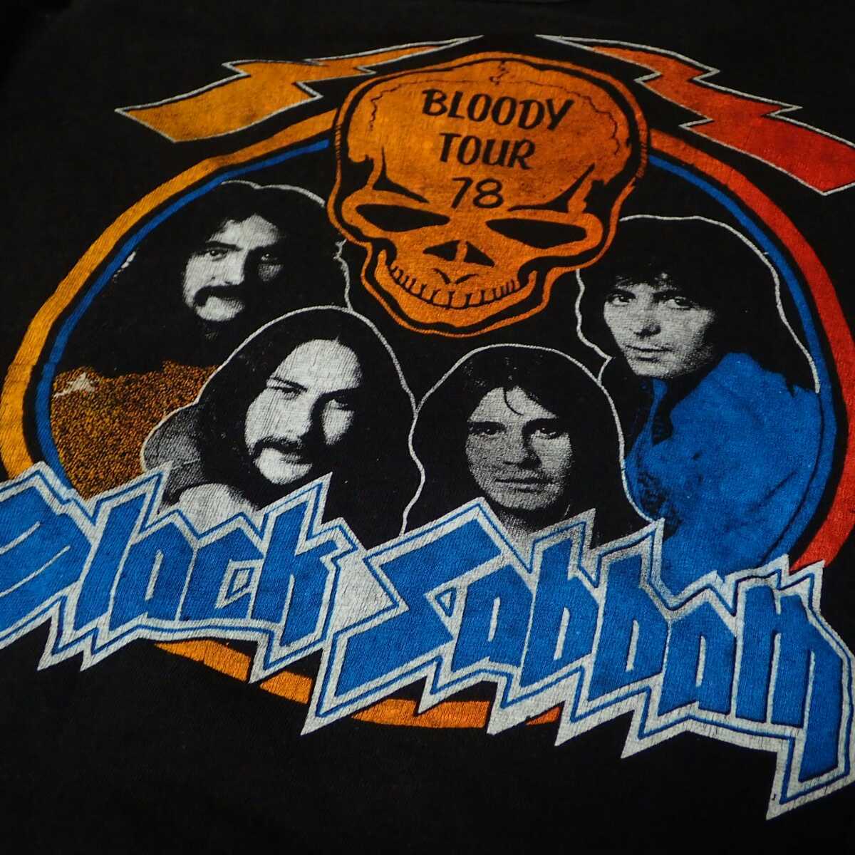 ■ 70s Black Sabbath Vintage T-shirt ■ ブラックサバス ヴィンテージ Tシャツ 黒 コットン S 当時物 本物 バンドT ロックT ozzyosbourne