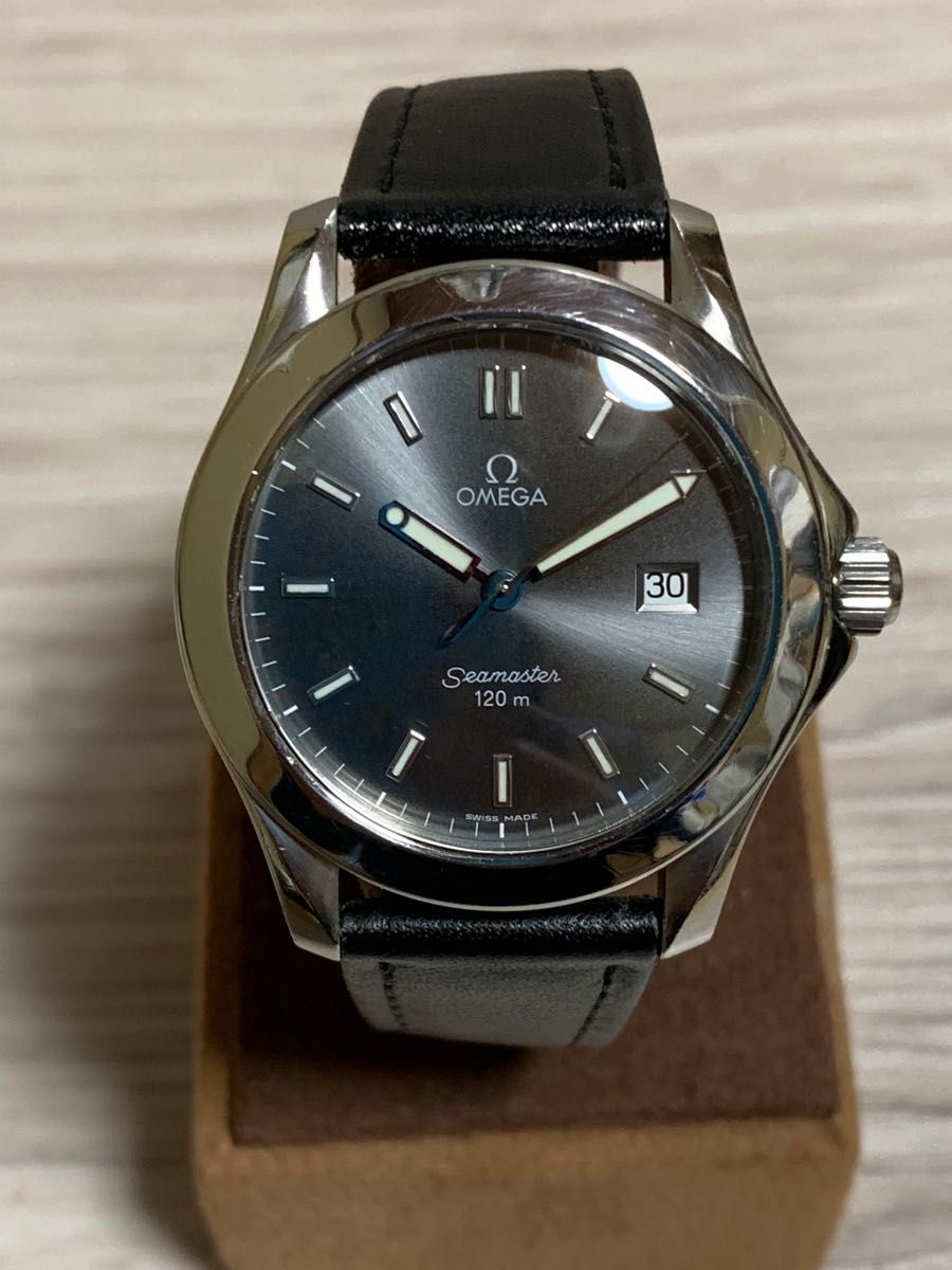 オメガ シーマスター120m メンズ ベルト OMEGA Seamaster 120m オメガ シーマスター レザーベルト 稼働品