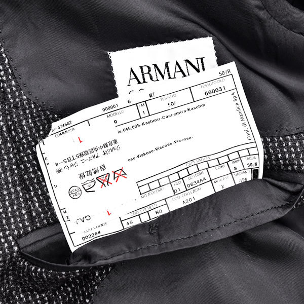 別格のカシミヤ45%◎!!!「ARMANI／アルマーニ」大人の秋冬の装いにピッタリ！都会的ラグジュアリー×モード感漂う◎ 大人の極上ジャケット_画像8