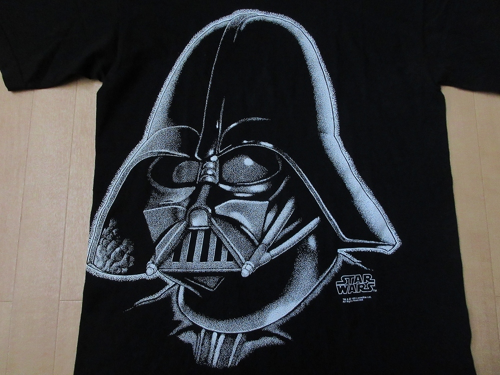 90's ドミニカ USA製 STAR WARS ダースベイダー Tシャツ L 黒 スターウォーズ Darth Vader Sith シス ジョージ ルーカス George Lucas 映画_Darth Vader・デカプリント・Tシャツ