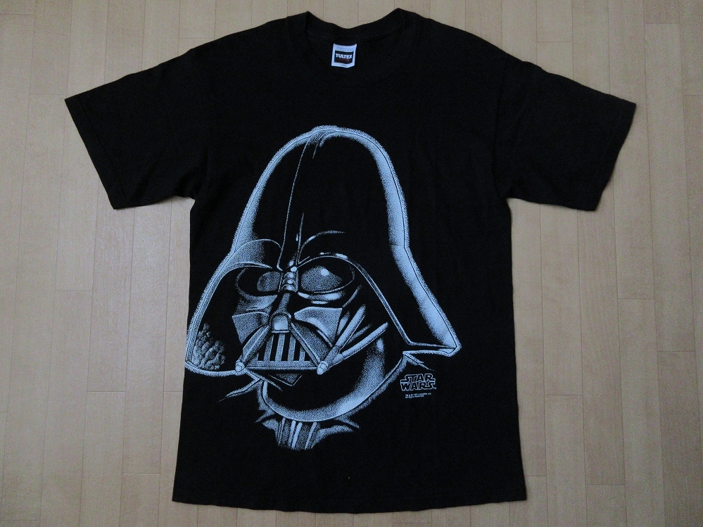 90's ドミニカ USA製 STAR WARS ダースベイダー Tシャツ L 黒 スターウォーズ Darth Vader Sith シス ジョージ ルーカス George Lucas 映画_Darth Vader・デカプリント・Tシャツ前面