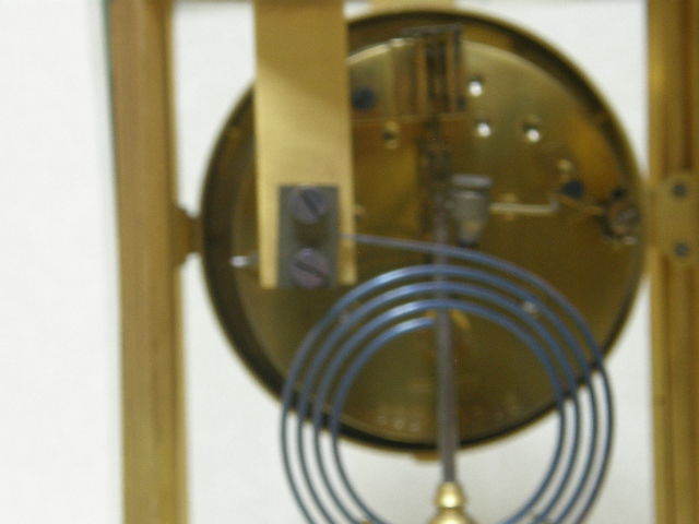 置き時計　フランス　アンティーク　円筒型　ホーロー文字盤　ニッケル振り子_画像9