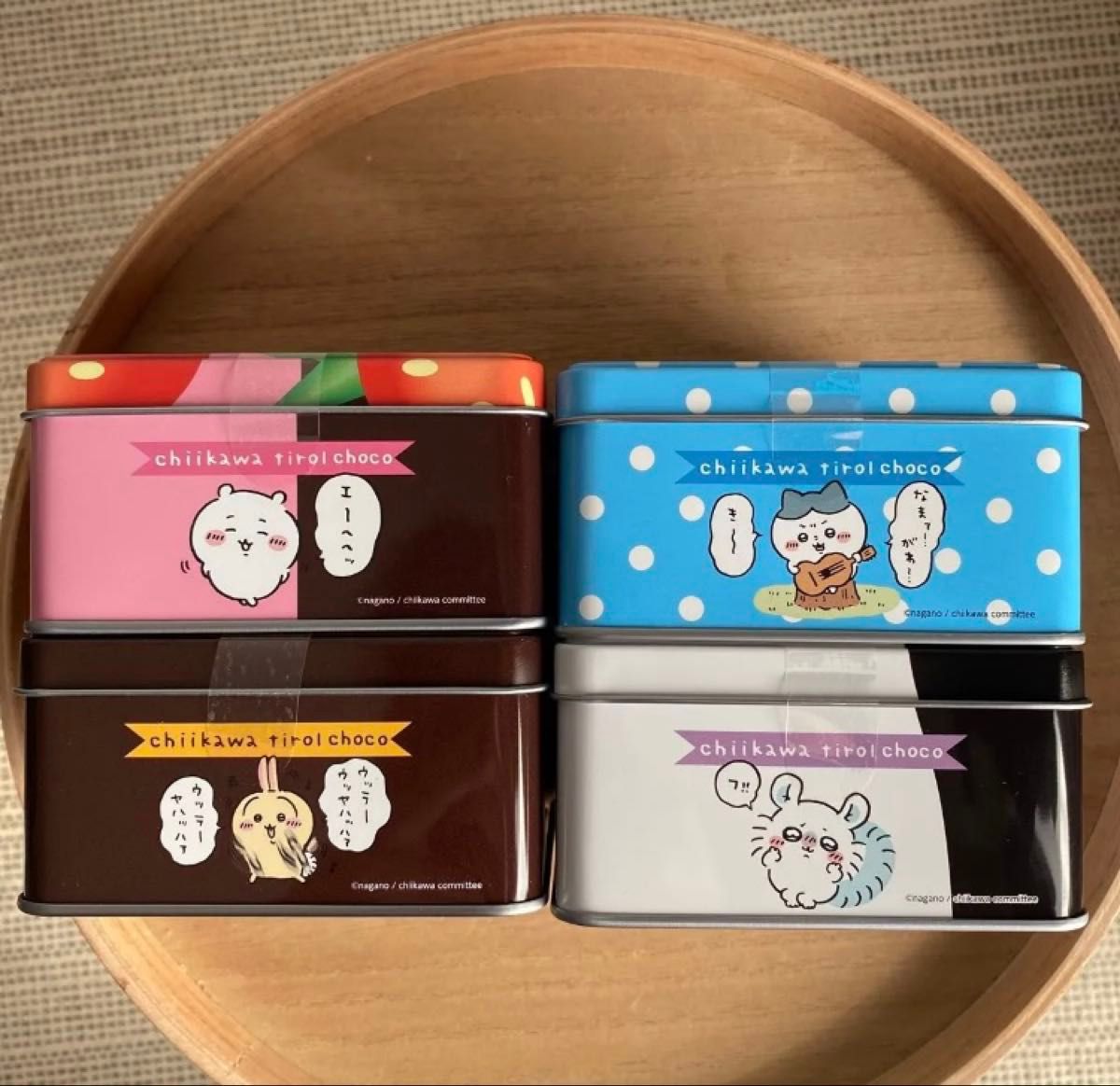 新品未開封 チョコあり】ちいかわ チロルチョコ 缶 4種セット 24 新品未開封 チョコあり】ちいかわ チロルチョコ 缶 4種セット 24