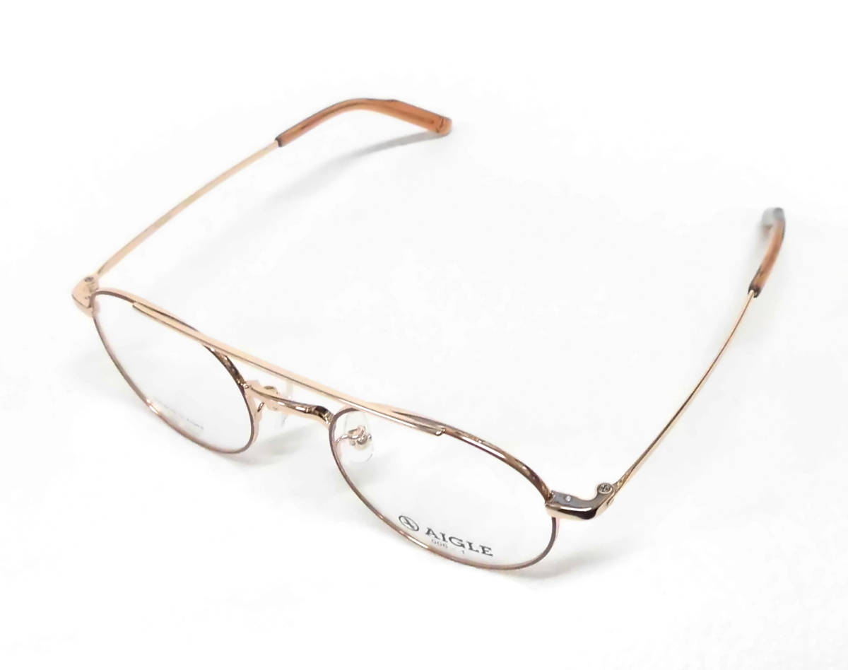 新品★調光度付きサングラス★AIGLE 006ゴールドボストン ツーブリッジ βチタン★定形外送料無料★UVカット度付カラーレンズ選択可 6
