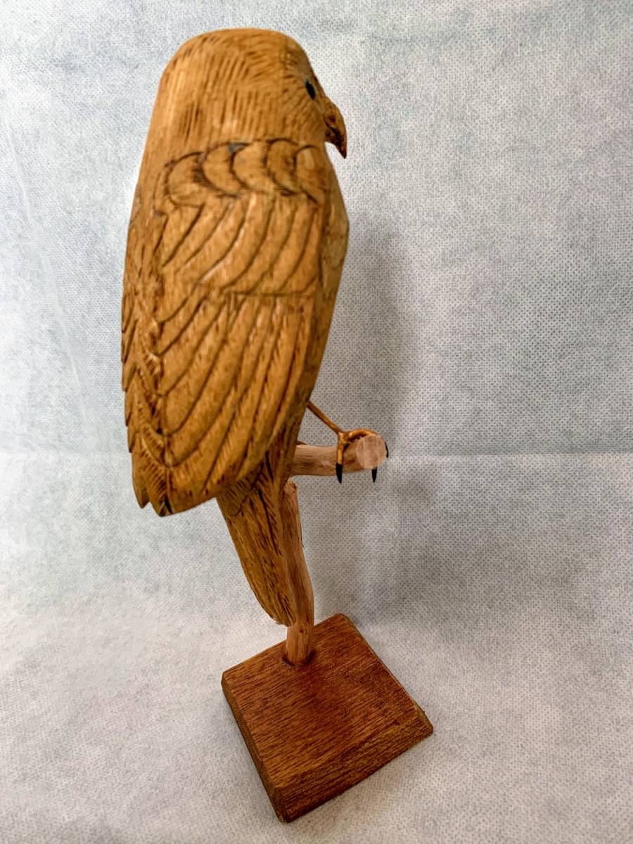 ☆送料込 手作り ハンドメイド☆「モズ」木彫り小鳥 オブジェ バード