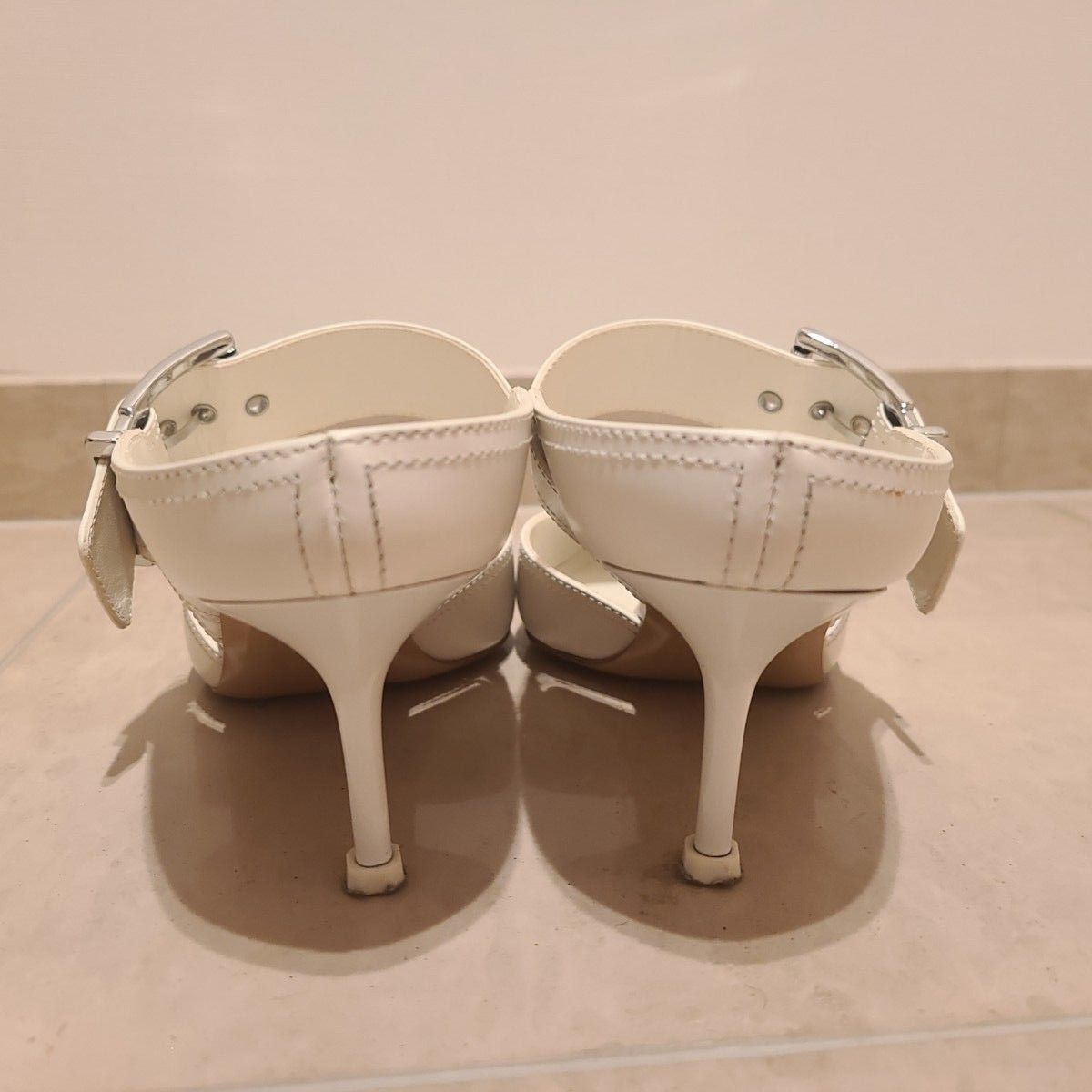 Alexander McQueen パンク バックル ミュール ホワイト 38