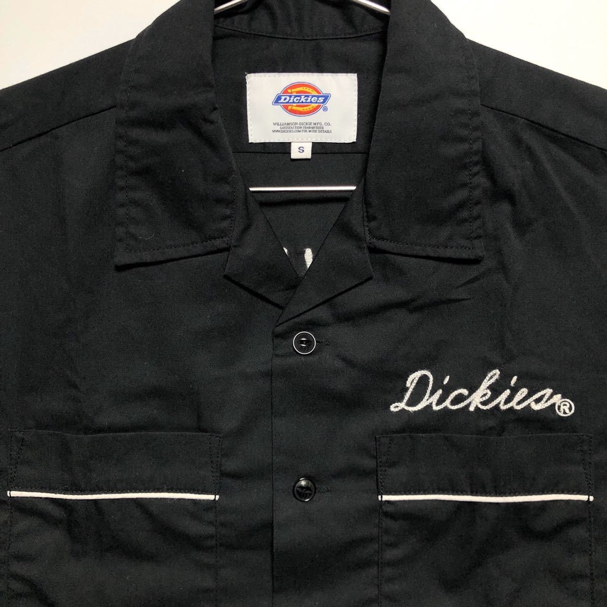 【送料無料】Dickies(ディッキーズ)/長袖ワークシャツ/TCツイル刺繍入りオープンカラーシャツ/171M20WD03/ブラック/Sサイズ