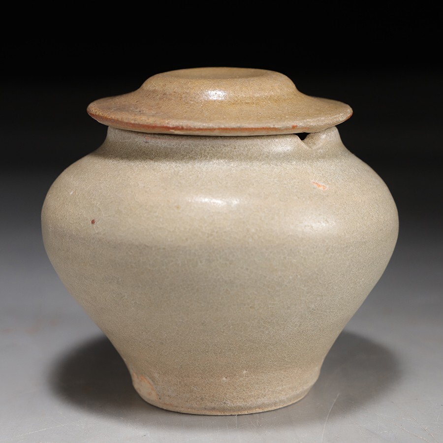 PK757. 古美術品 スンコロク 宋胡録 青磁 蓋付壺 / 陶器陶芸古 PK757. 古美術品 スンコロク 宋胡録 青磁 蓋付壺 / 陶器陶芸古