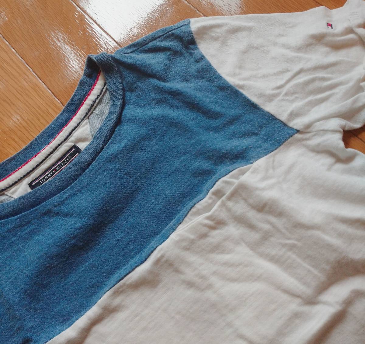 [送料無料]【中古・使用済】トミーヒルフィガー 半袖Tシャツ 横じま TOMMYHILFIGER 140cm 子供服の画像2