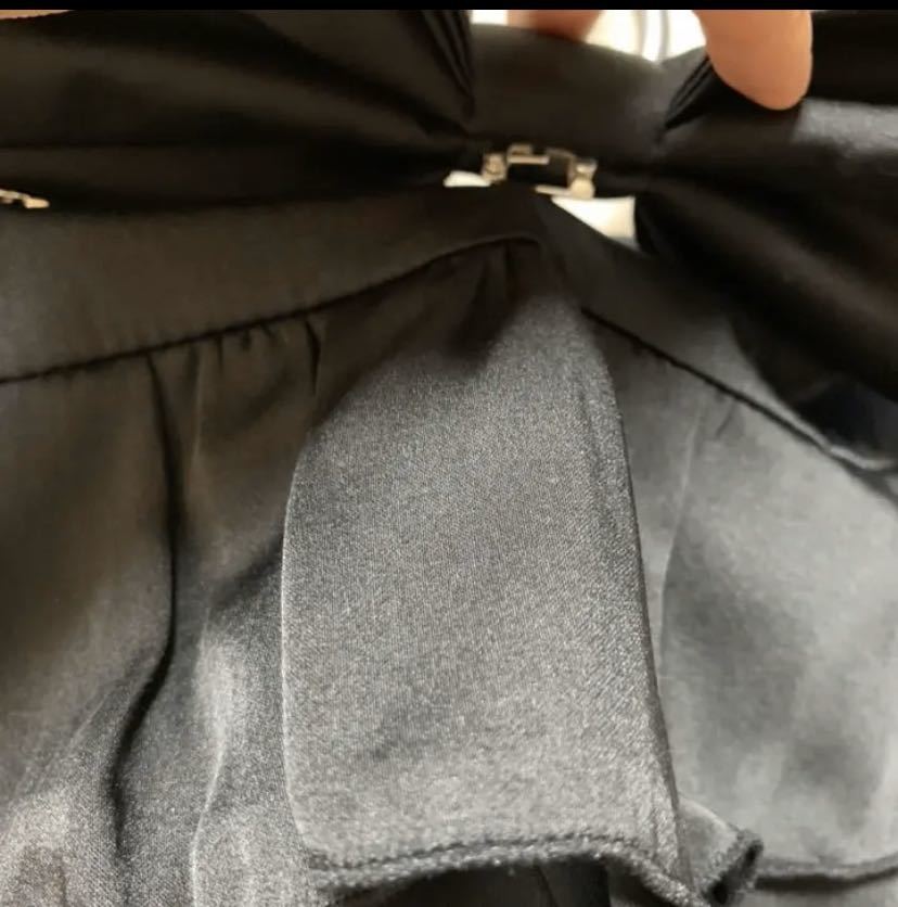 新品 タグ付き スカート 黒 ブラック フリル リボン_画像3