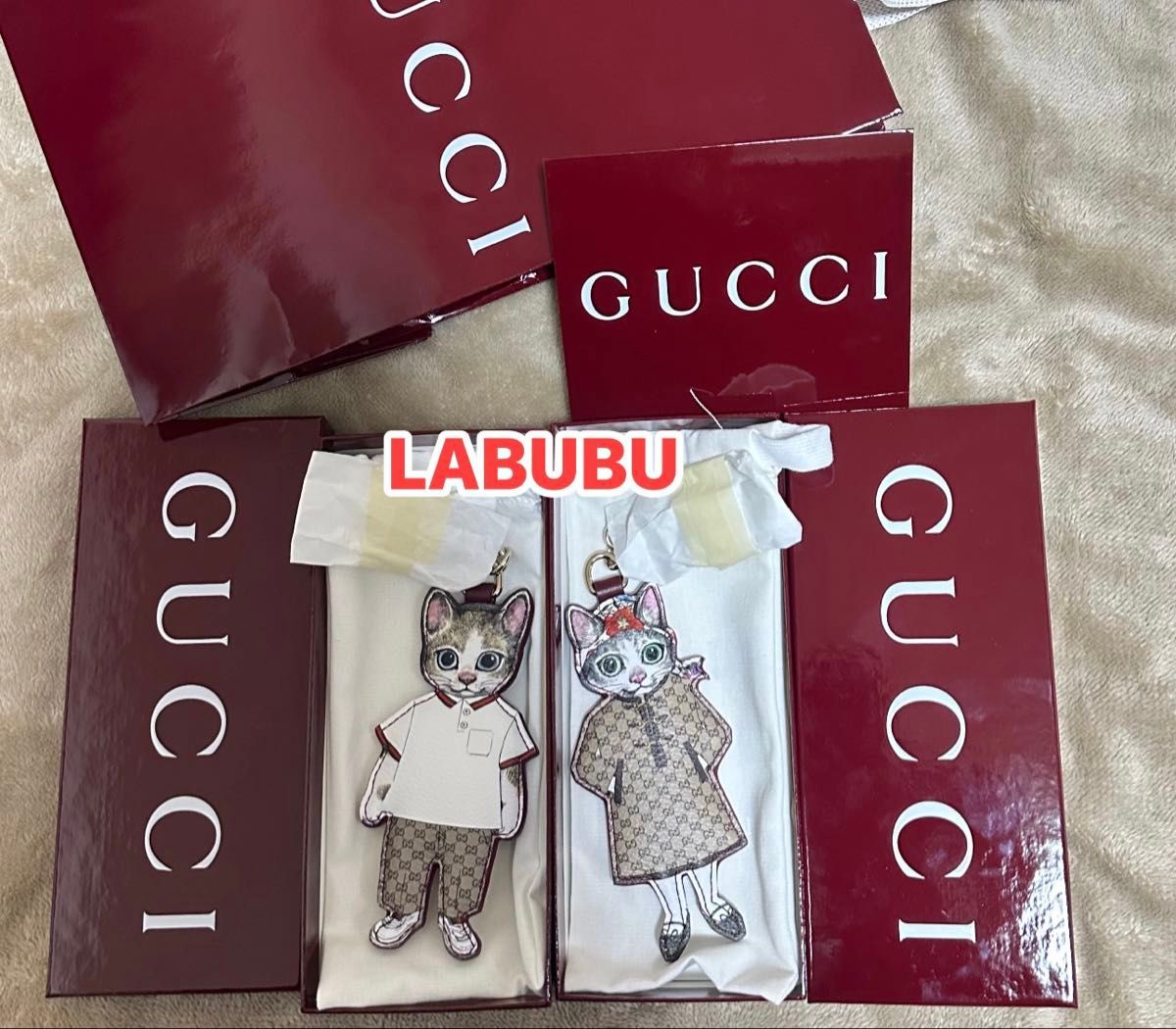 GUCCI ヒグチユウコ 猫 チャーム ボリス&ボー 2個セット 【新品 GUCCI ヒグチユウコ 猫 チャーム ボリス&ボー 2個セット 【新品