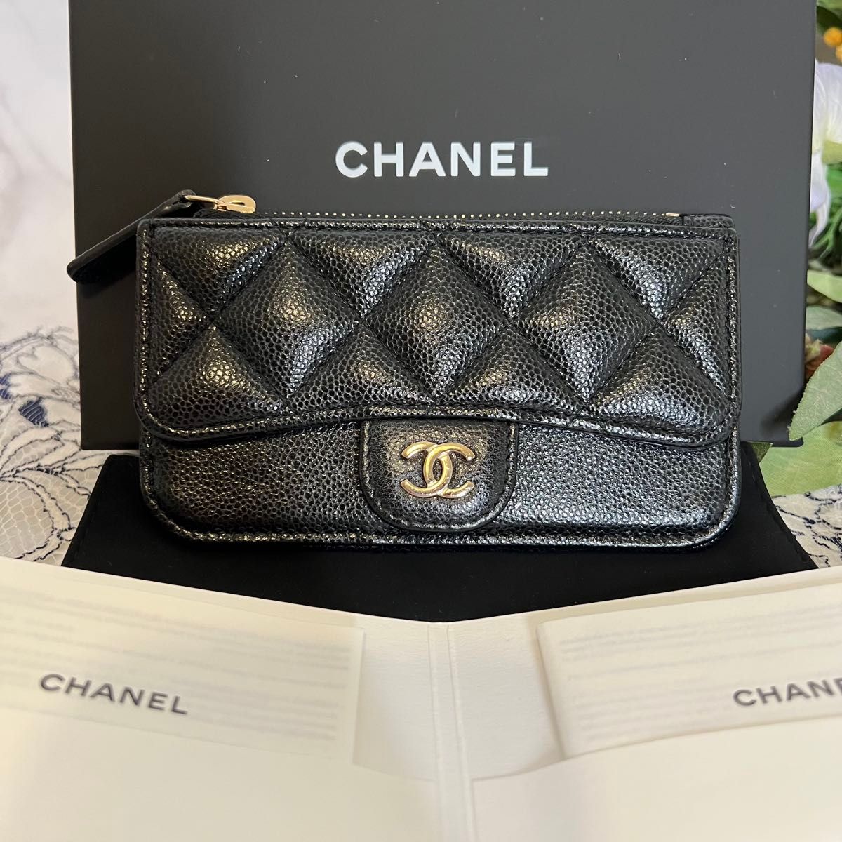 CHANEL シャネル【極美品】フラグメントケース カード キャビア CHANEL シャネル【極美品】フラグメントケース カード キャビア