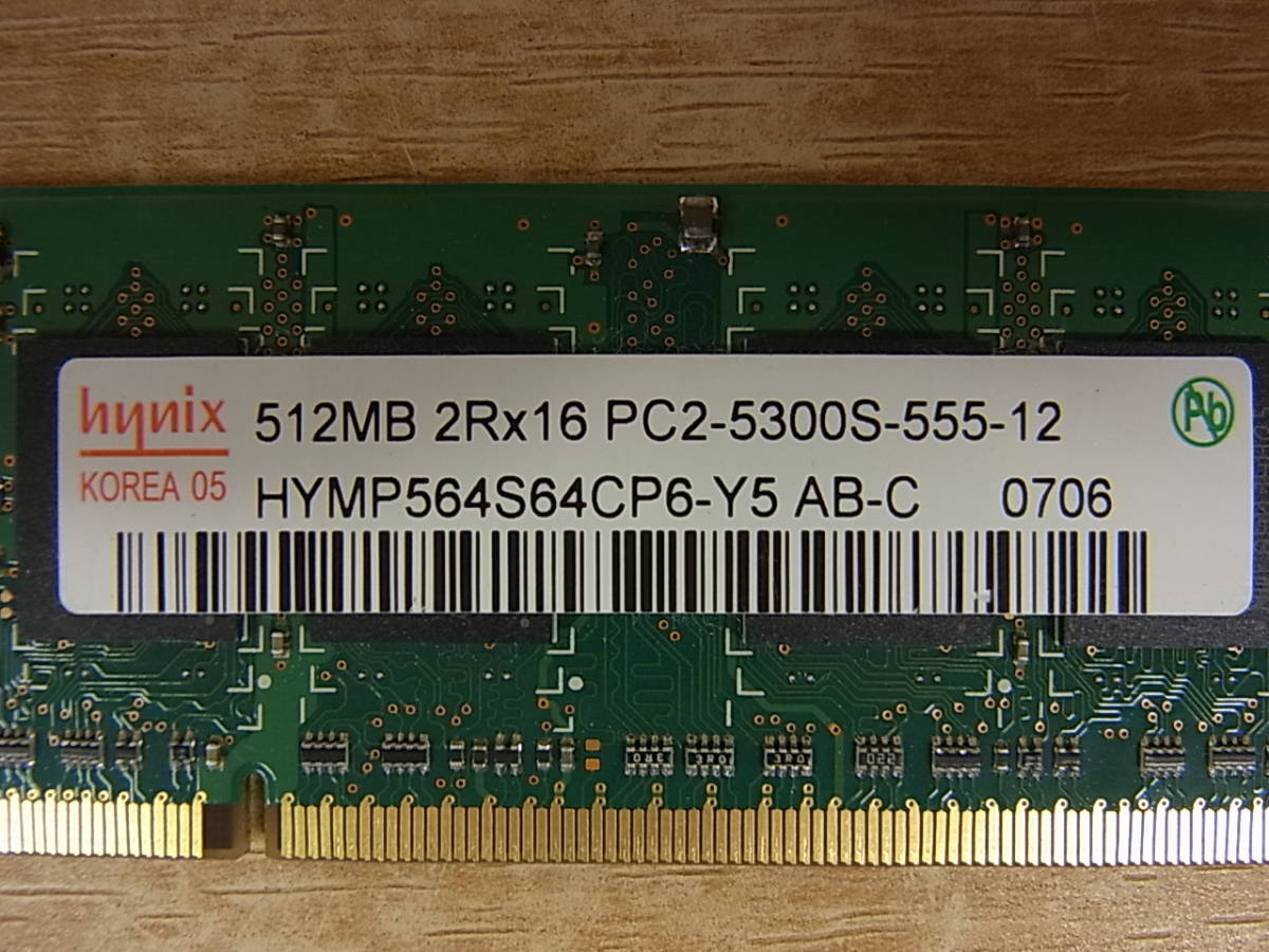 ^B/175* высокий nikshynix* настольный персональный компьютер для память 512MB×2 листов комплект *PC2-5300S DDR2*HYMP564S64CP6-Y5* работа неизвестен * Junk 