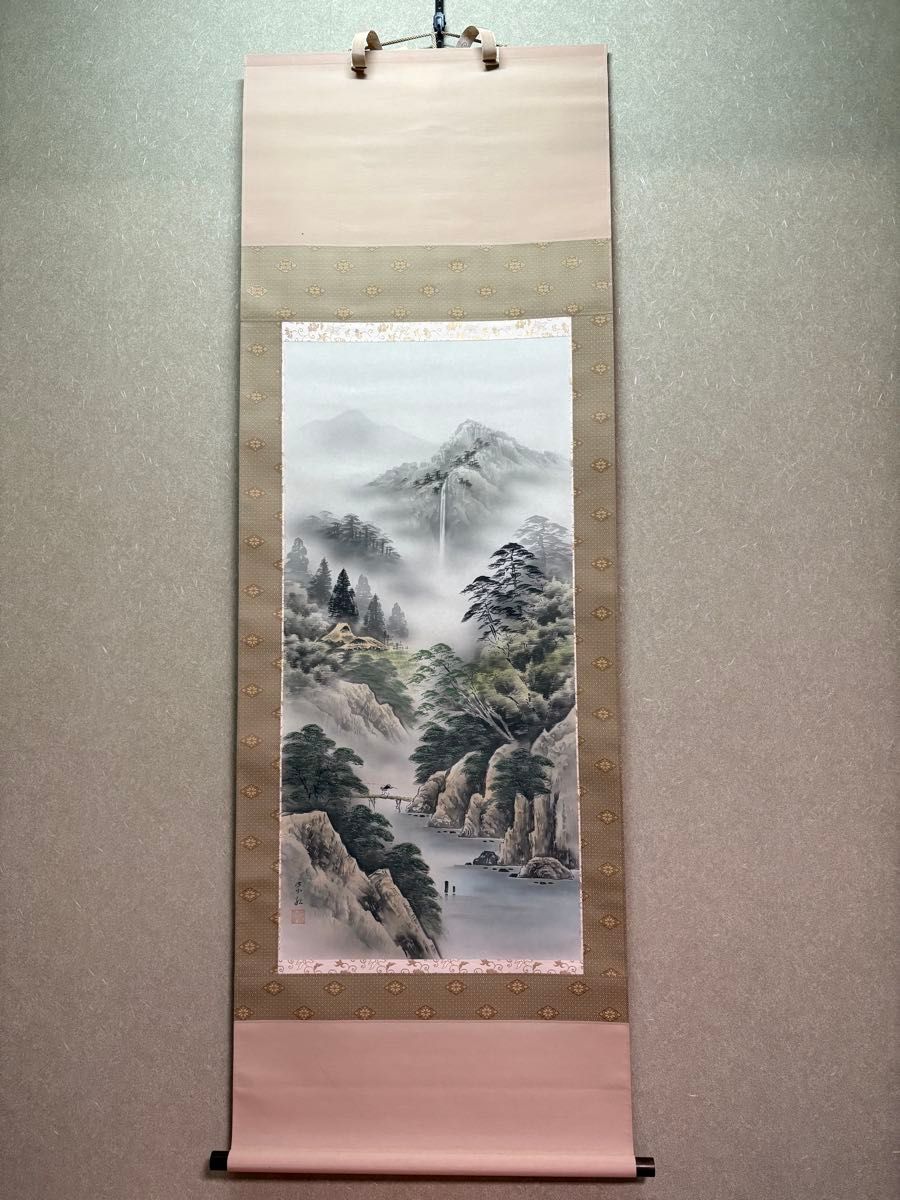水墨画 山水画 風景画 掛け軸 壁掛 行程 水墨画 掛け軸 山水 風景画