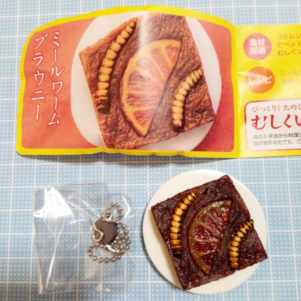 ミールワームブラウニー むしグルメ 昆虫食 むしくい ミールワーム 食用昆虫 むしくいグルメ カプセルトイ ガチャガチャ ミルワーム