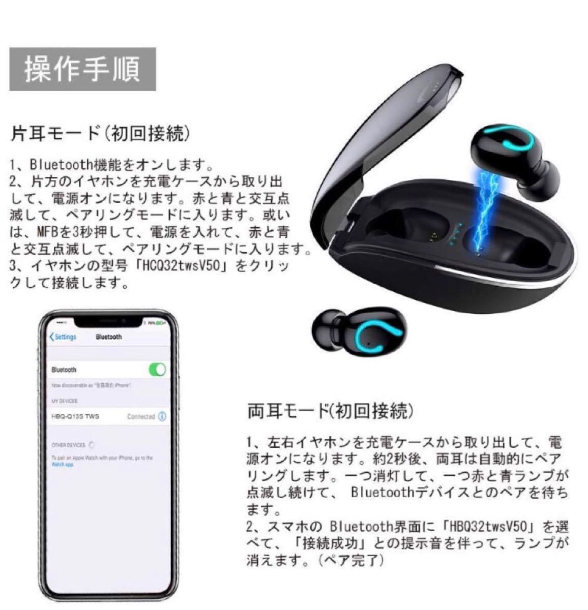 Bluetooth5.0 完全ワイヤレスイヤホン