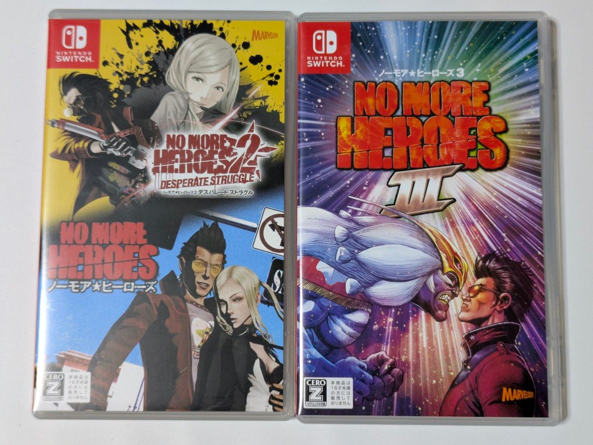 動作品 Switch ノーモアヒーローズ1+2 No More Heroes ノーモア ヒーローズ No More Heroes 1+2 3 switch 2セット