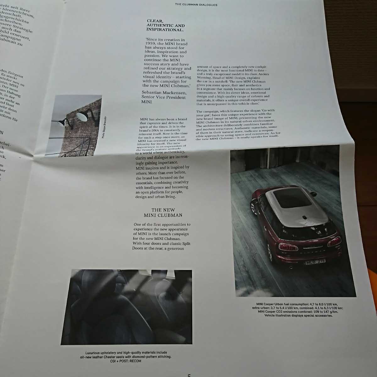 MINI CLUBMAN dia rog News booklet newspaper Mini Clubman interior design 