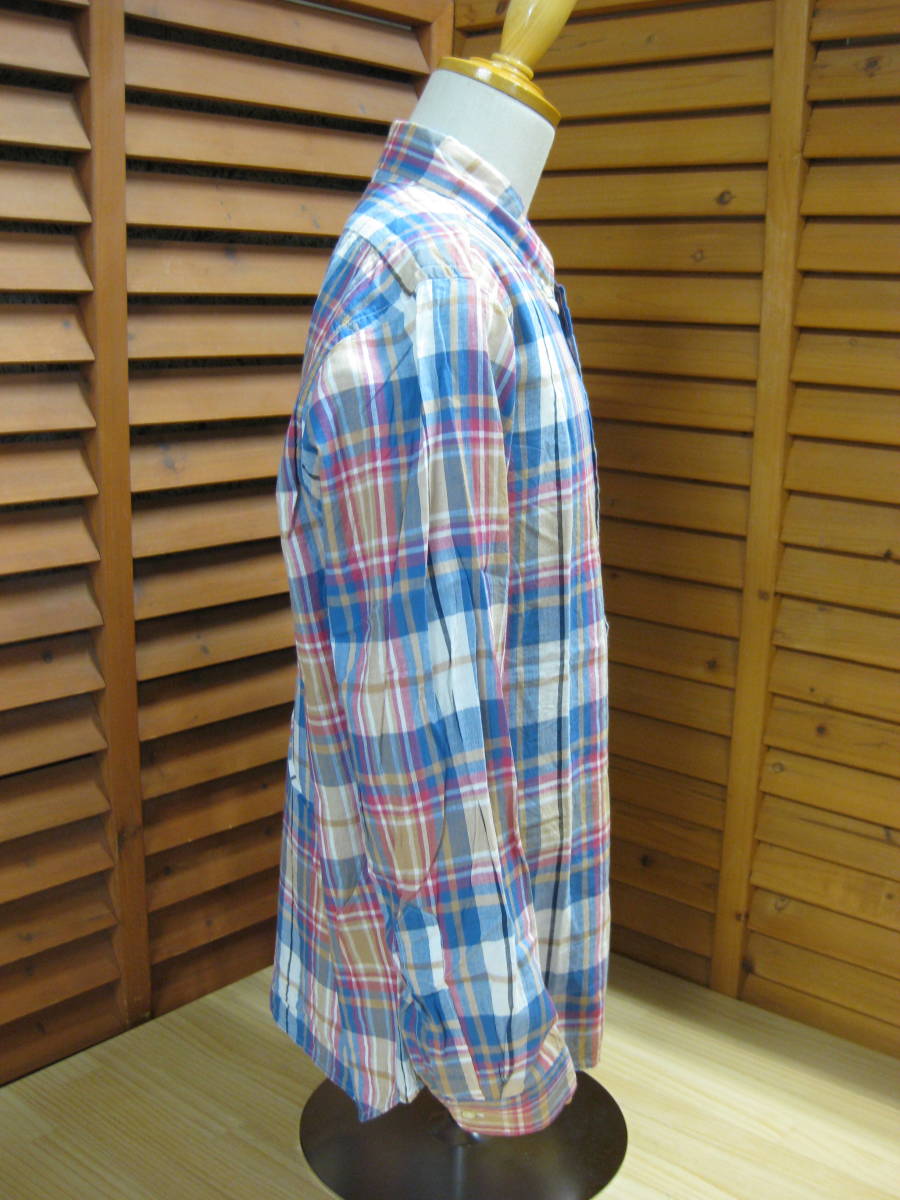Y送料無料△865【WORKERS K&TH MFG CO ワーカーズ】 長袖 BD マドラス チェック シャツ SIZE 15 1/2 (M相当）_画像4