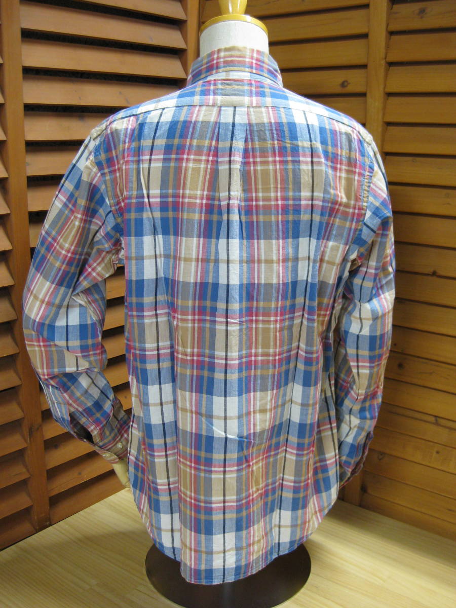 Y送料無料△865【WORKERS K&TH MFG CO ワーカーズ】 長袖 BD マドラス チェック シャツ SIZE 15 1/2 (M相当）_画像5