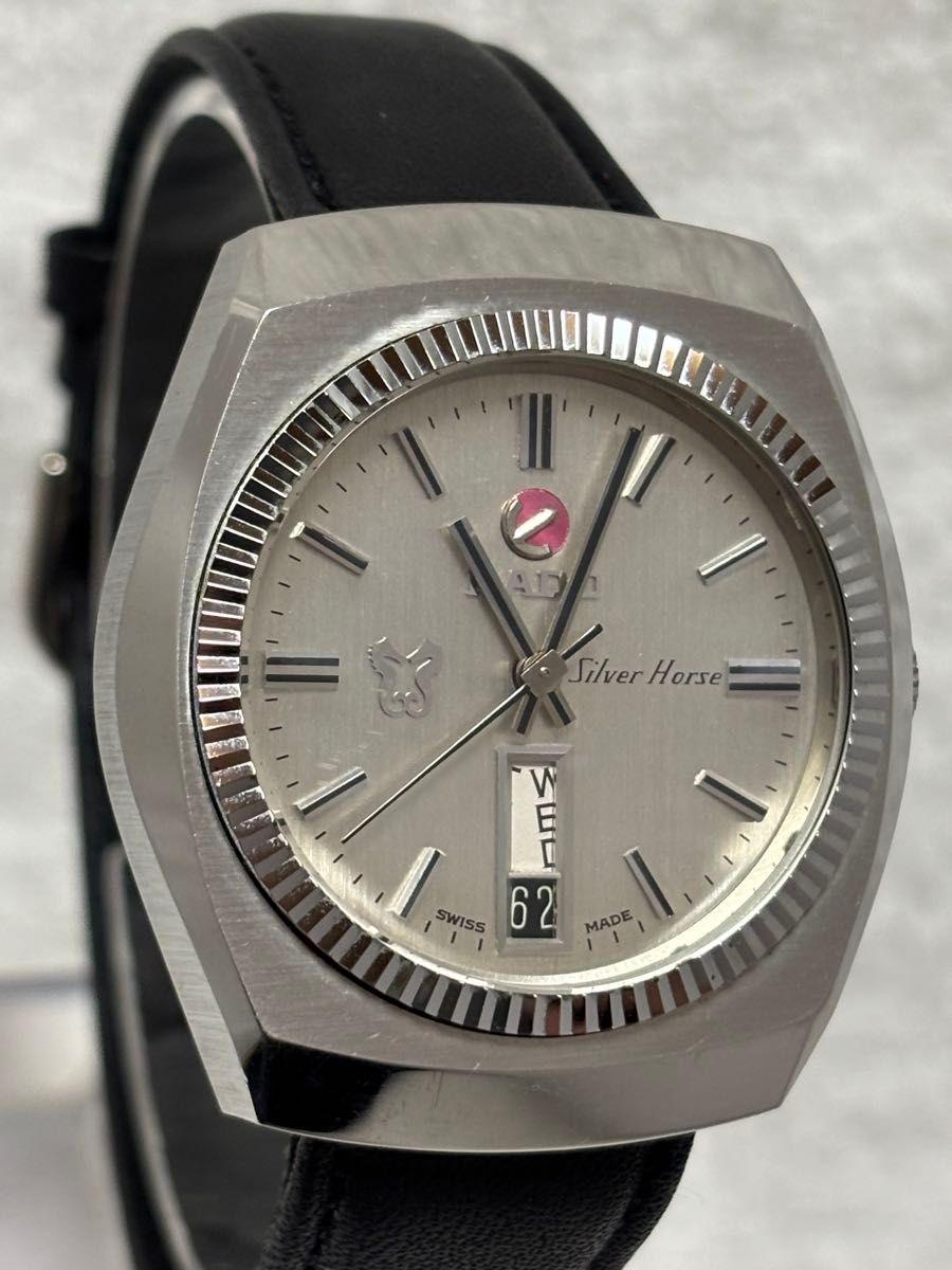 美品】RADO ラドー シルバーホース 自動巻き【12114】デイデイト 美品】RADO ラドー シルバーホース 自動巻き【12114】デイデイト