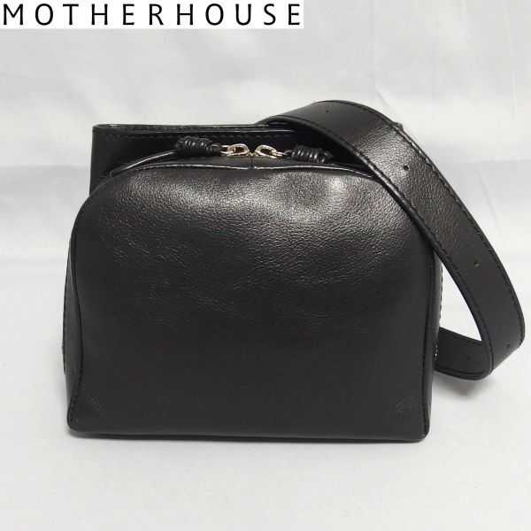 極美品☆MOTHERHOUSE Sora 2Way Shoulder M レザー ブラック 極美品☆MOTHERHOUSE Sora 2Way Shoulder M レザー ブラック