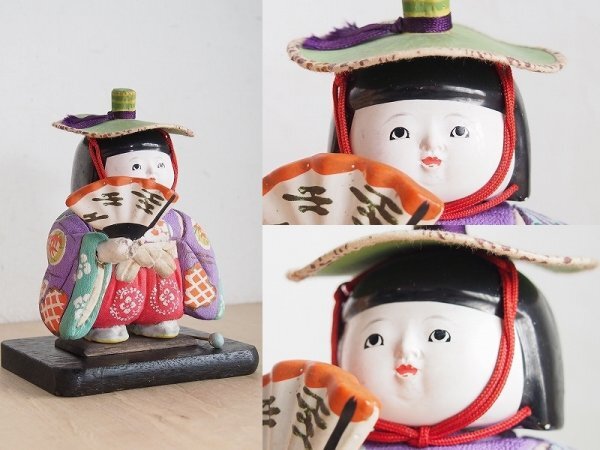 大きな取引 箱付き 花笠踊り 時代木目込人形 御所人形 日本人形 風俗人形 木目込人形
